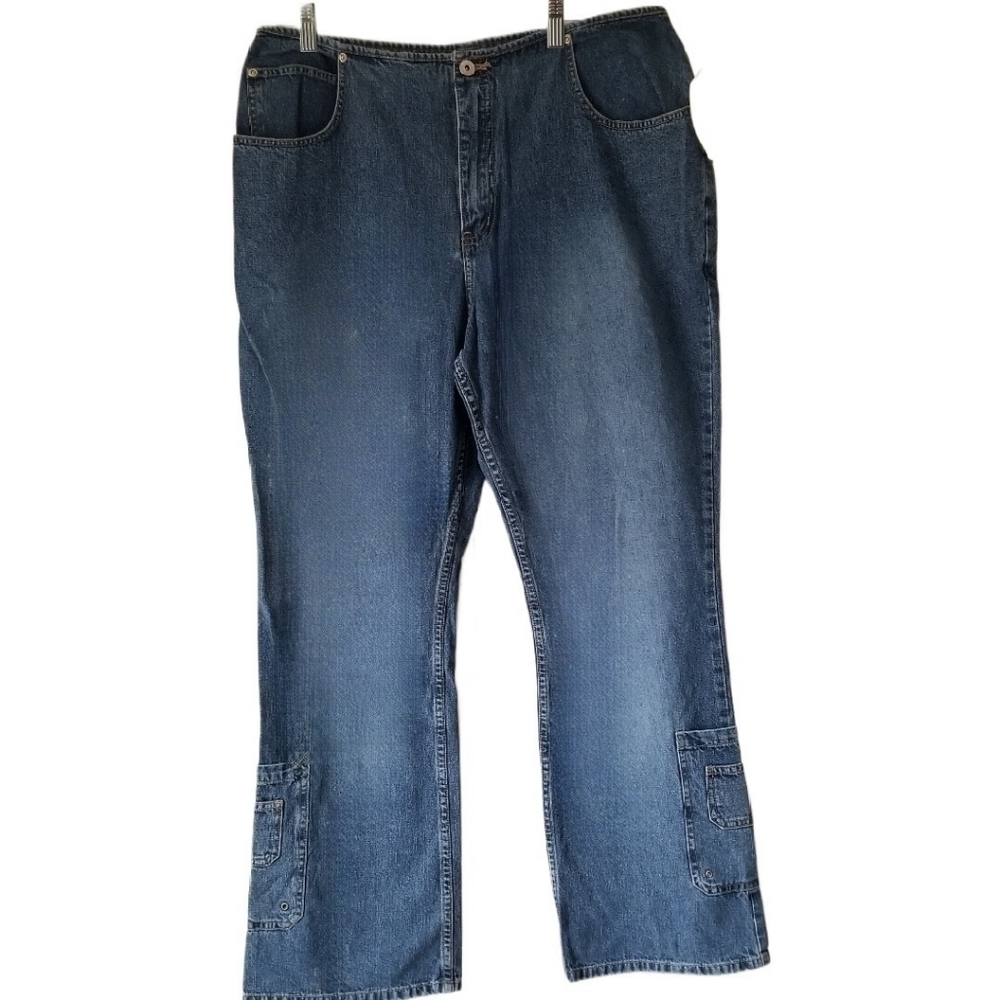 NWT Y2K Retro Plus Women's No Waist High Waist Straight Leg Med Wash Jeans 16W